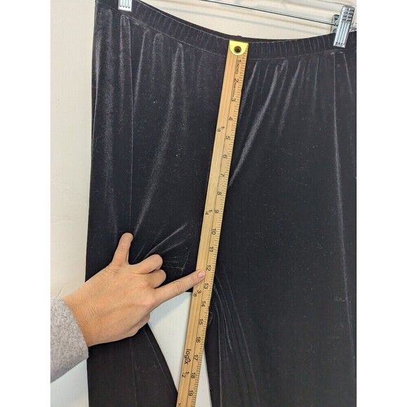 Velvet Wide Leg Cropped Pants Women's Size Small Black - Picture 6 of 7